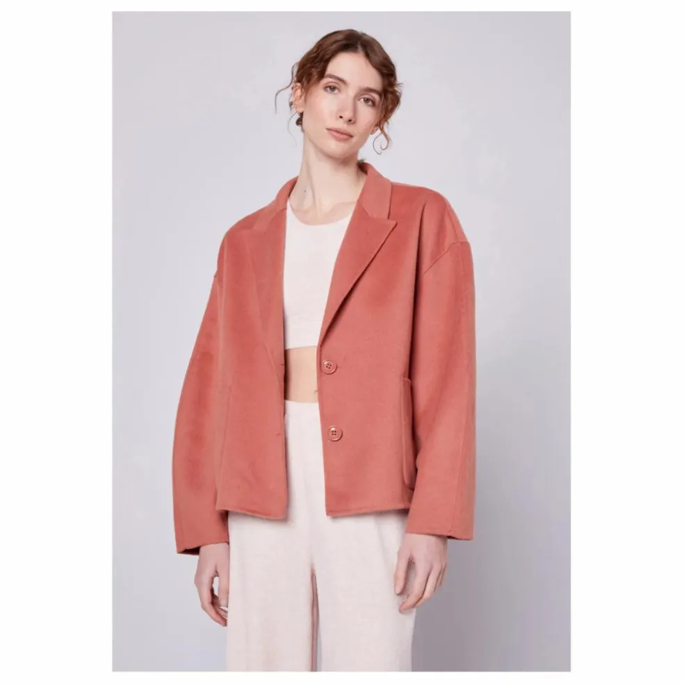 Manteau Court Boule Dadoulove Laine | Rose Litchi