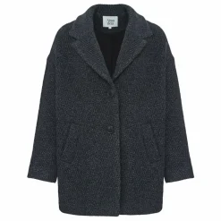 Manteau Court en Laine Recyclée | Gris chiné