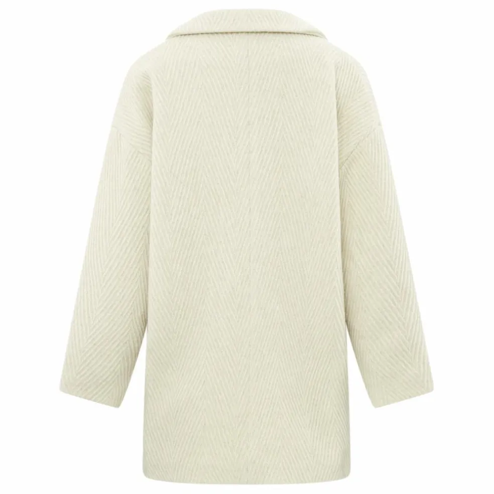 Manteau Court Laine Recyclée | Ecru