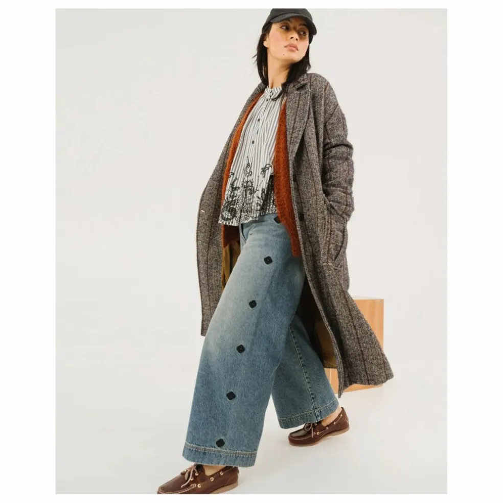 Manteau Doria Seasons Alpaga | Gris bleuté