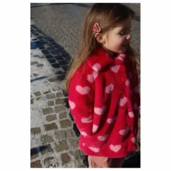 Manteau Façon Fourrure Fuzzie Fibres Recyclées | Rouge