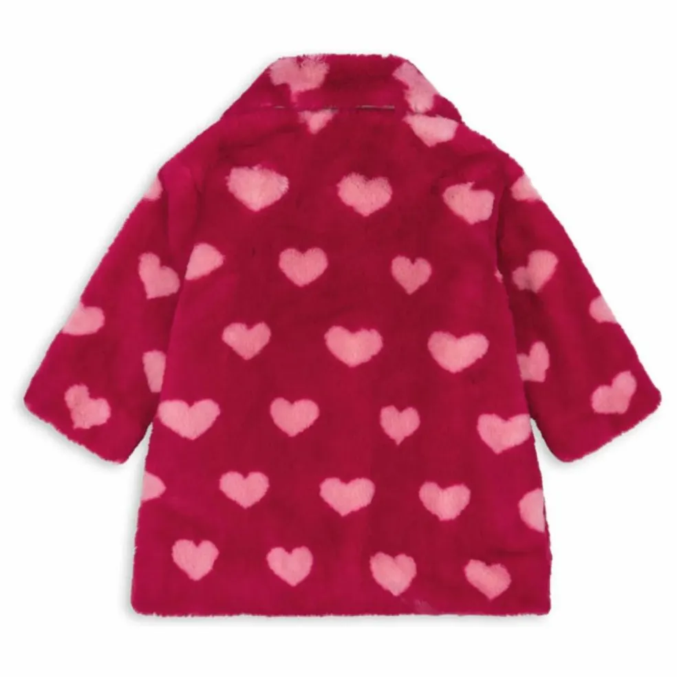 Manteau Façon Fourrure Fuzzie Fibres Recyclées | Rouge