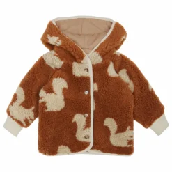 Manteau Façon Sherpa Ecureuils Bébé | Marron