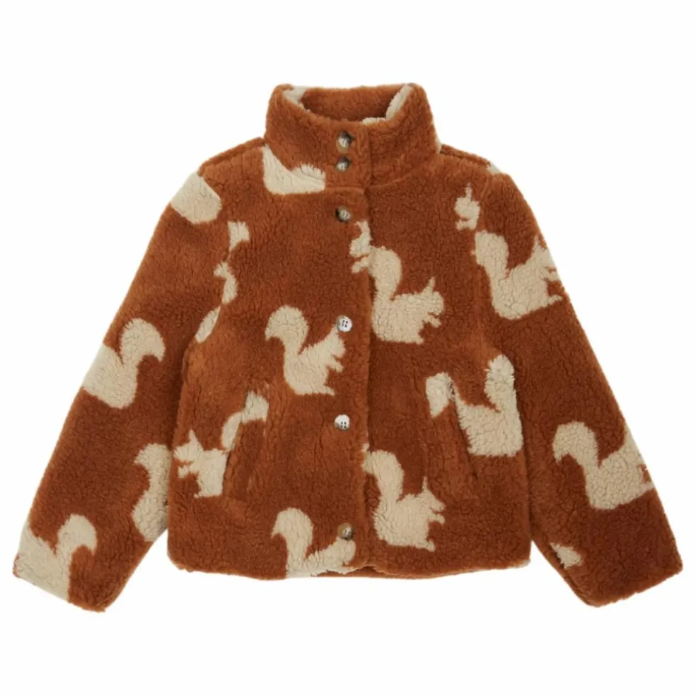 Manteau Façon Sherpa Ecureuils | Marron
