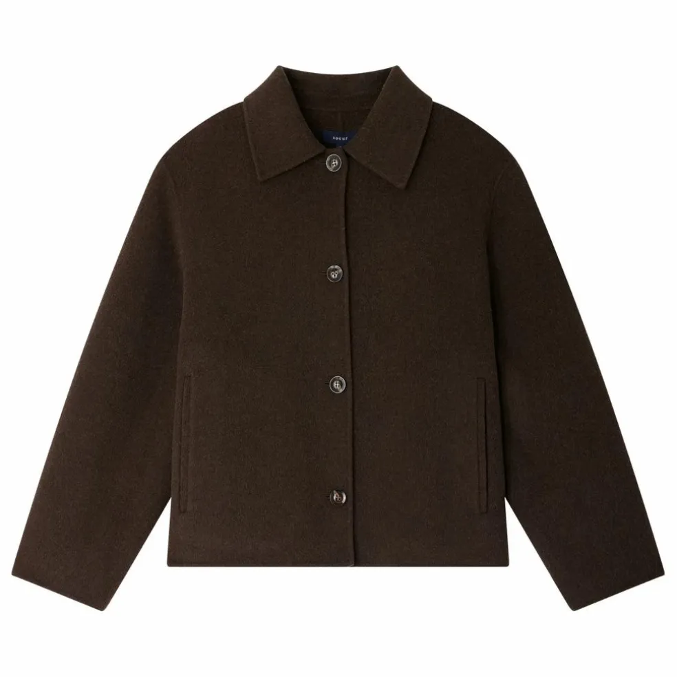 Manteau Gyoda Laine | Brun kaki