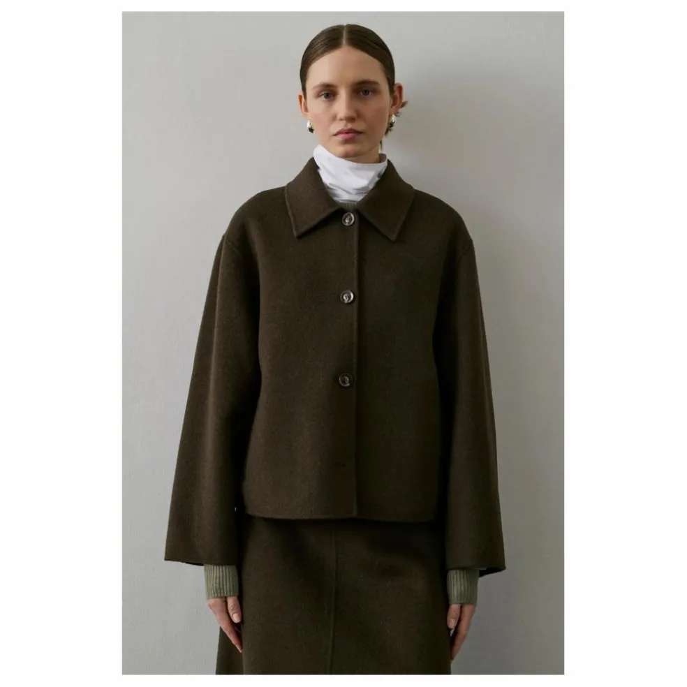 Manteau Gyoda Laine | Brun kaki