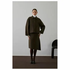 Manteau Gyoda Laine | Brun kaki