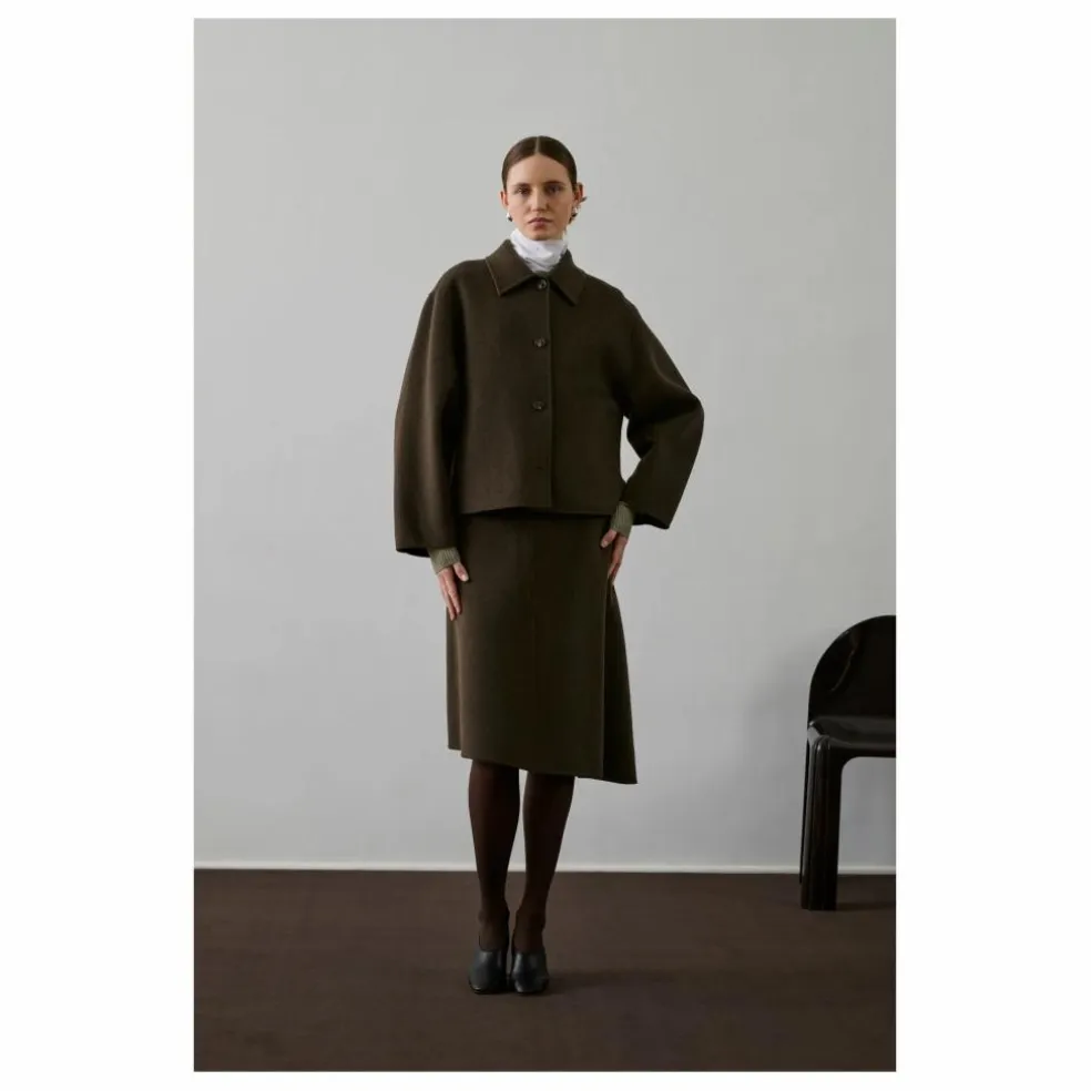 Manteau Gyoda Laine | Brun kaki