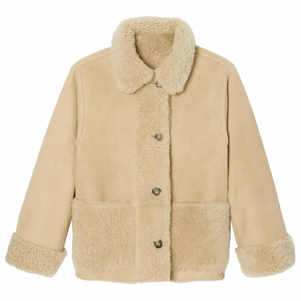 Manteau Julia Peau Lainée | Ecru