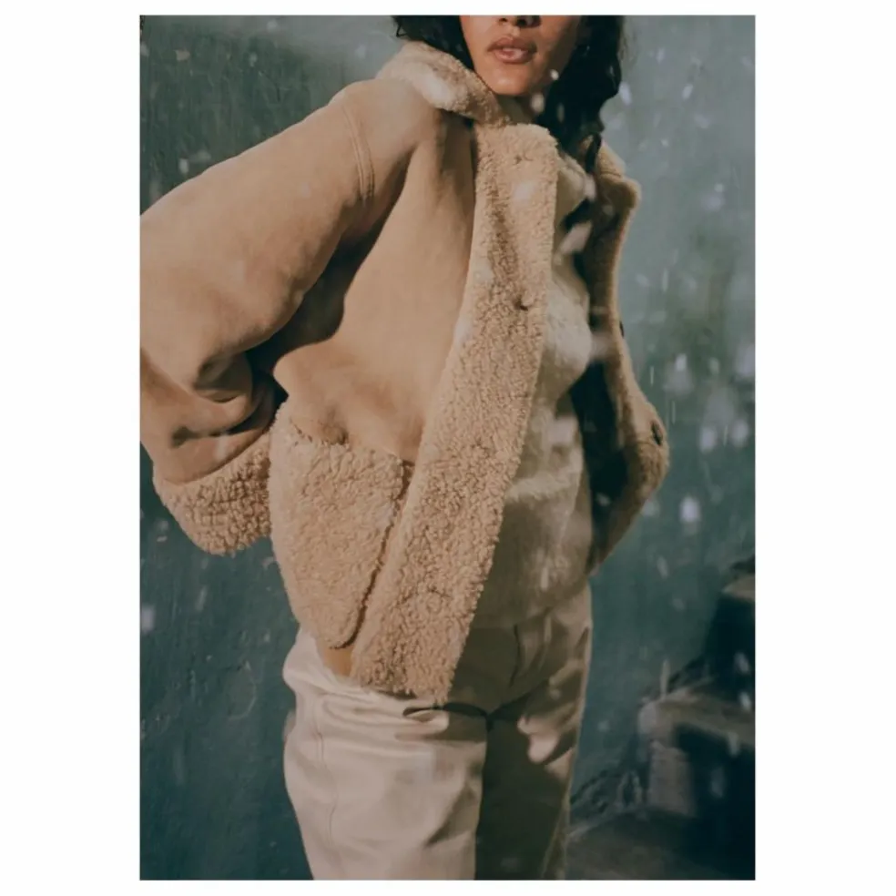 Manteau Julia Peau Lainée | Ecru