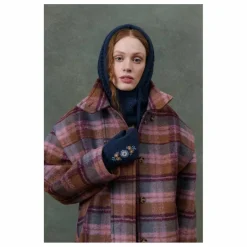 Manteau Kristina Carreaux Laine - Collection Femme | Rose