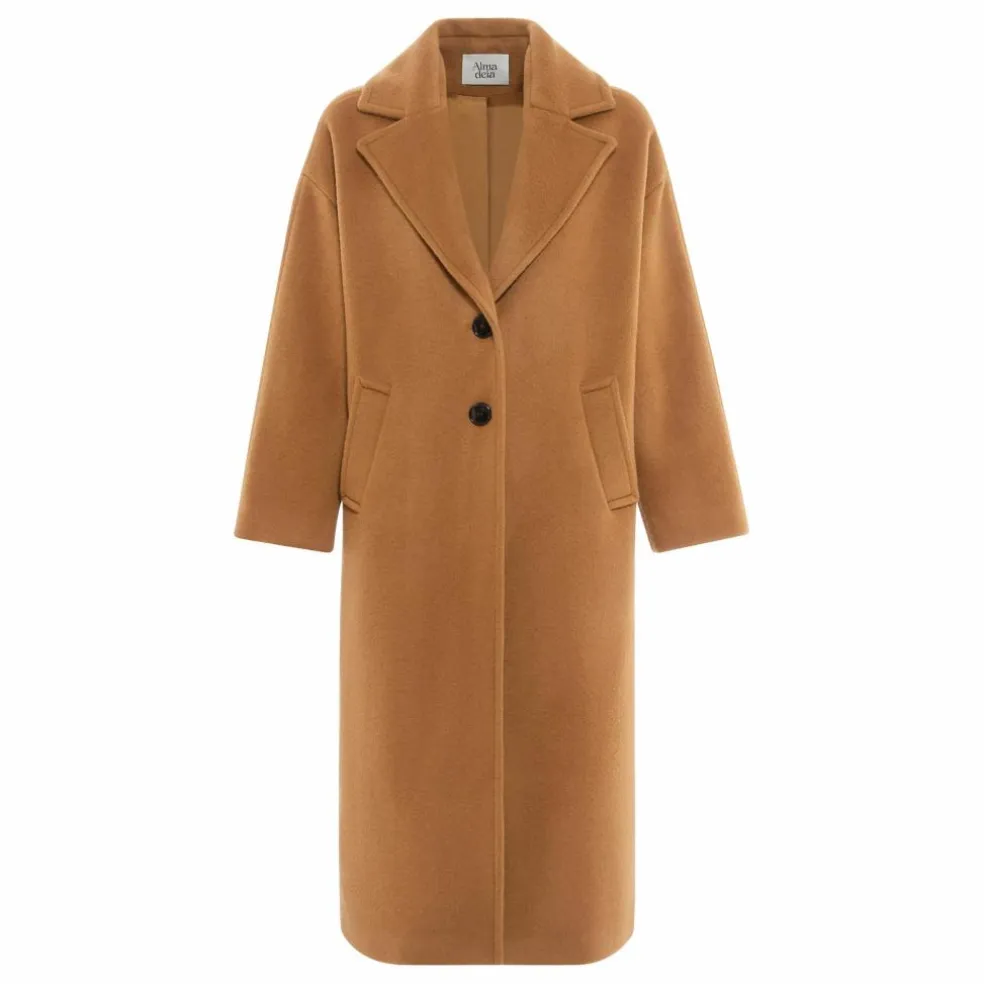 Manteau Long en Laine Recyclée | Sable