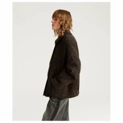 Manteau Lord Herringbone Laine Vierge | Noir