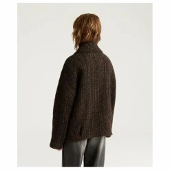 Manteau Lord Herringbone Laine Vierge | Noir