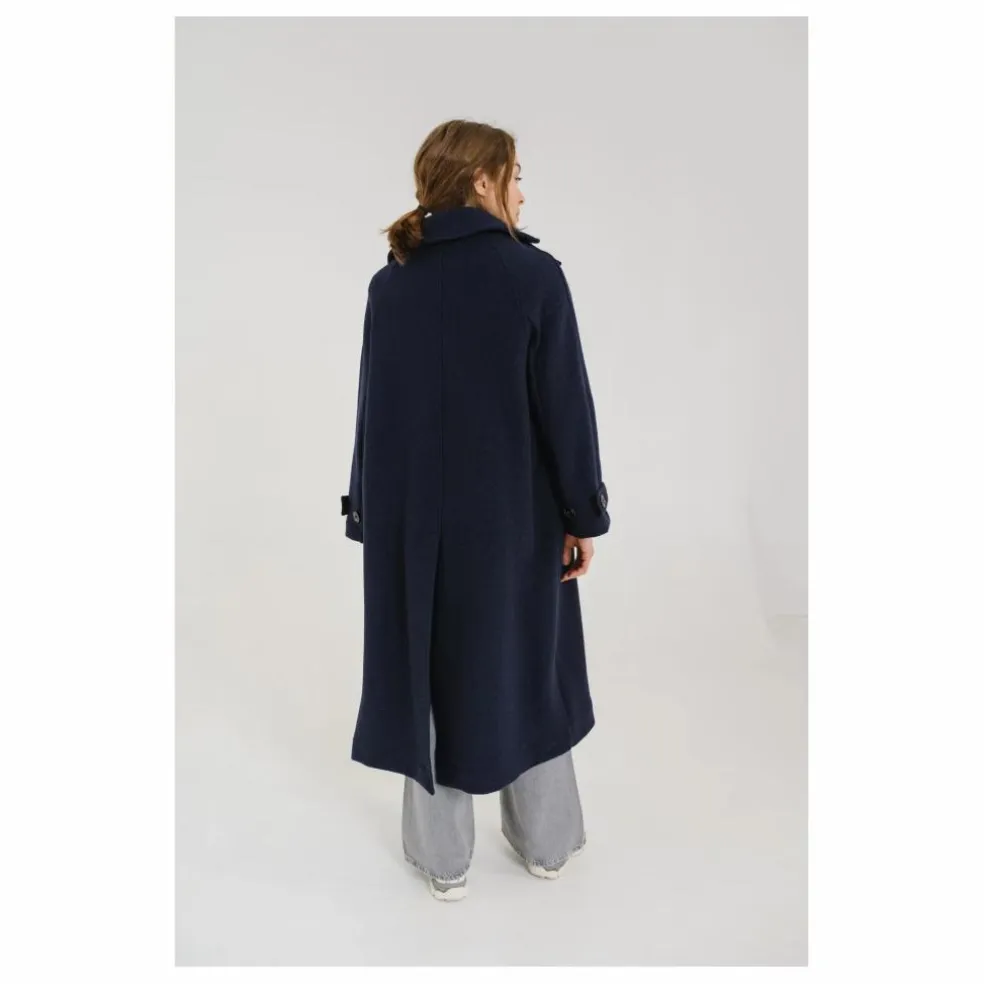 Manteau Mayri Laine Vierge | Bleu marine