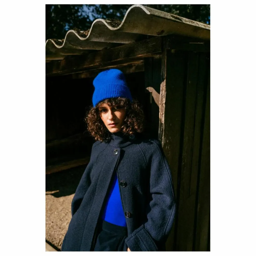 Manteau Mayri Laine Vierge | Bleu marine