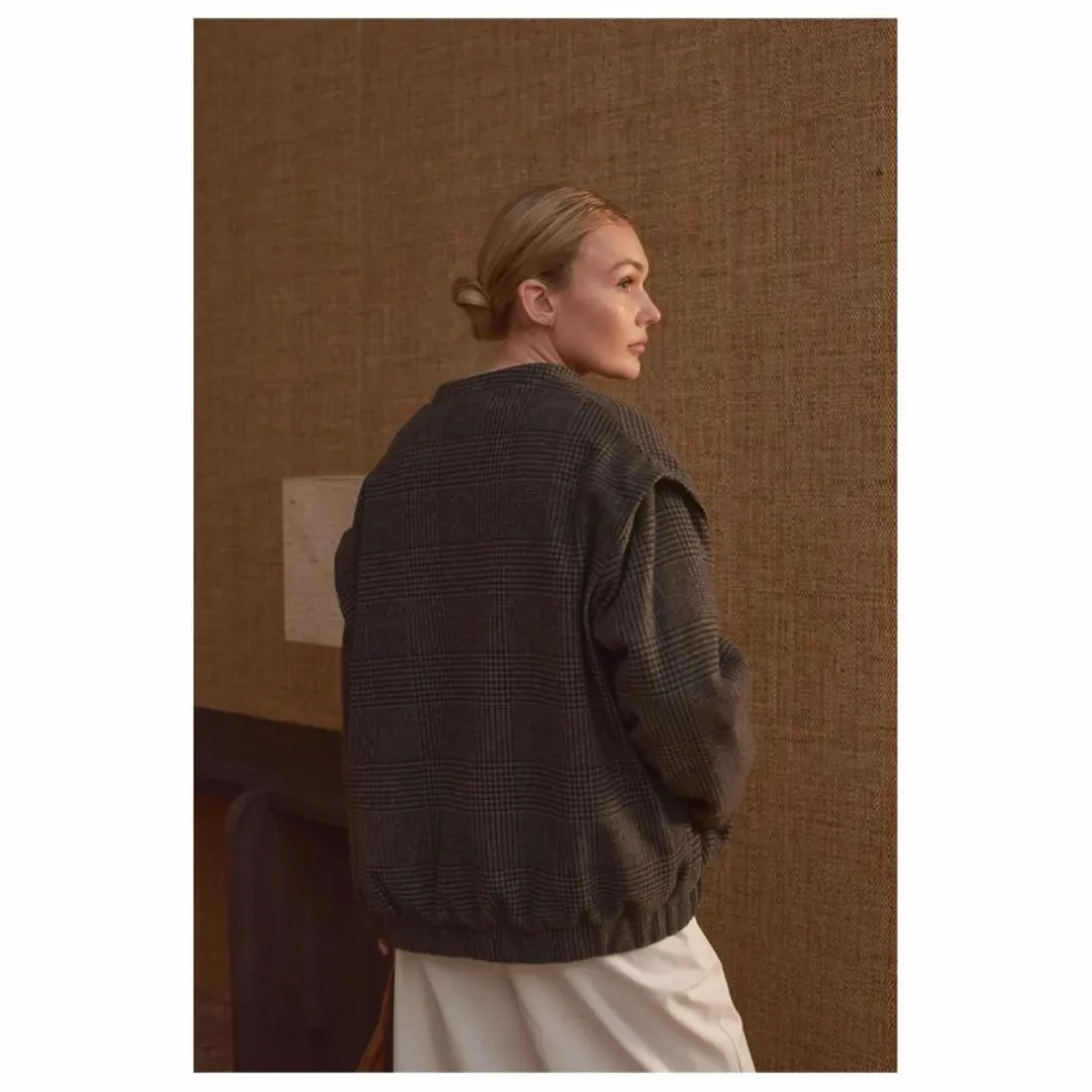 Manteau Philo Carreaux Laine - Collection Femme | Gris