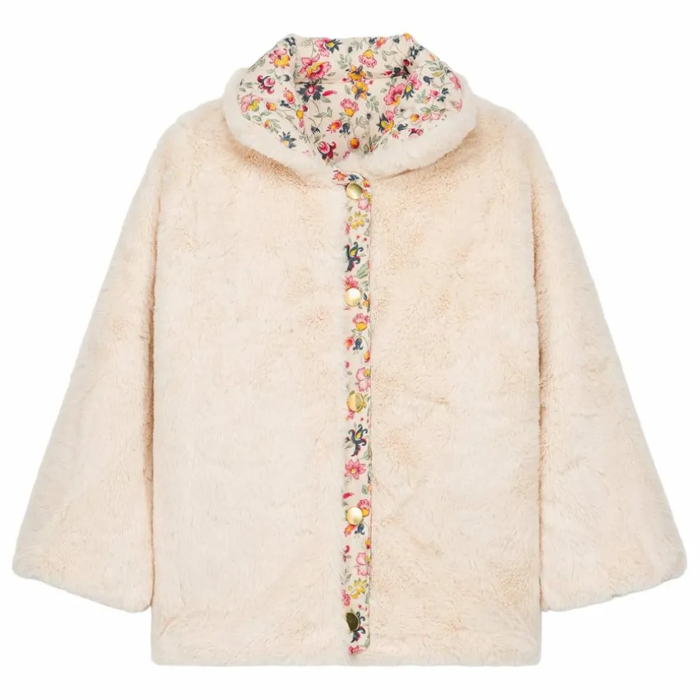 Manteau Réversible Façon Fourrure Dalila Coton Bio | Crème