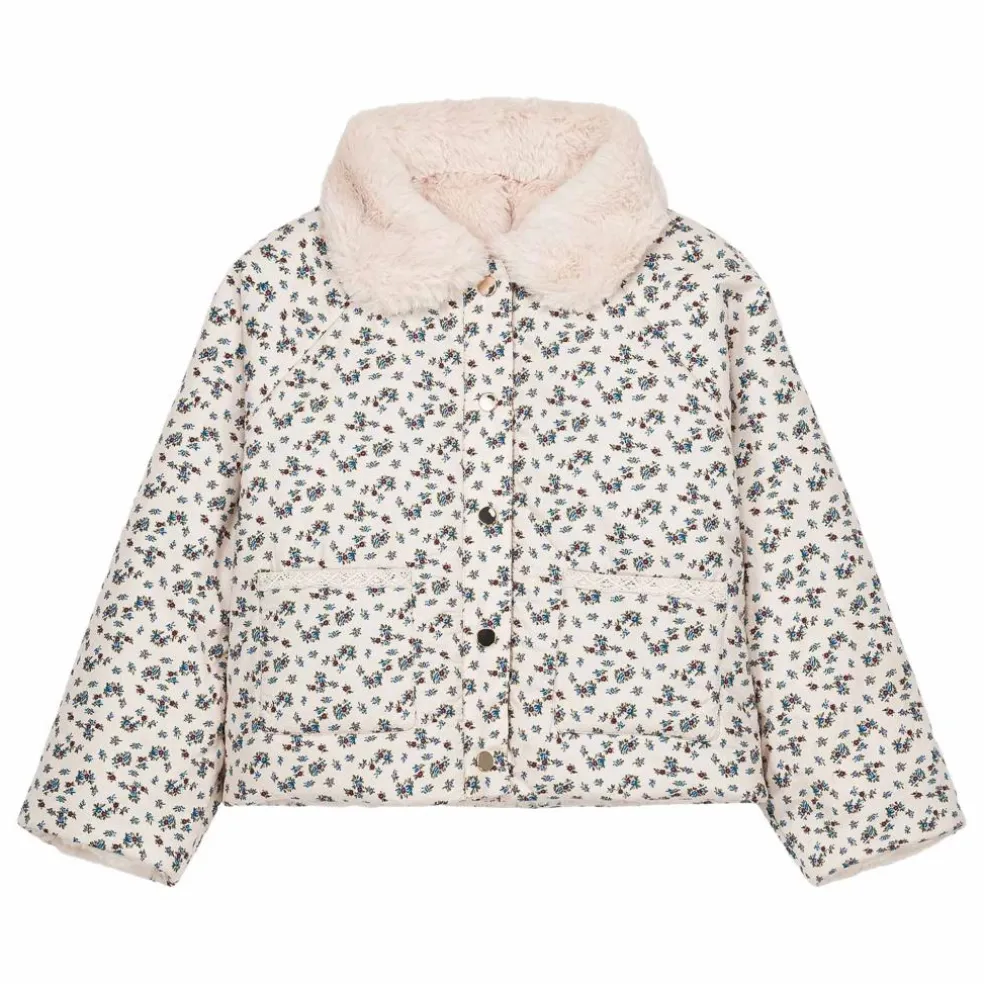 Manteau Réversible Façon Fourrure Jasmina Coton Bio | Crème