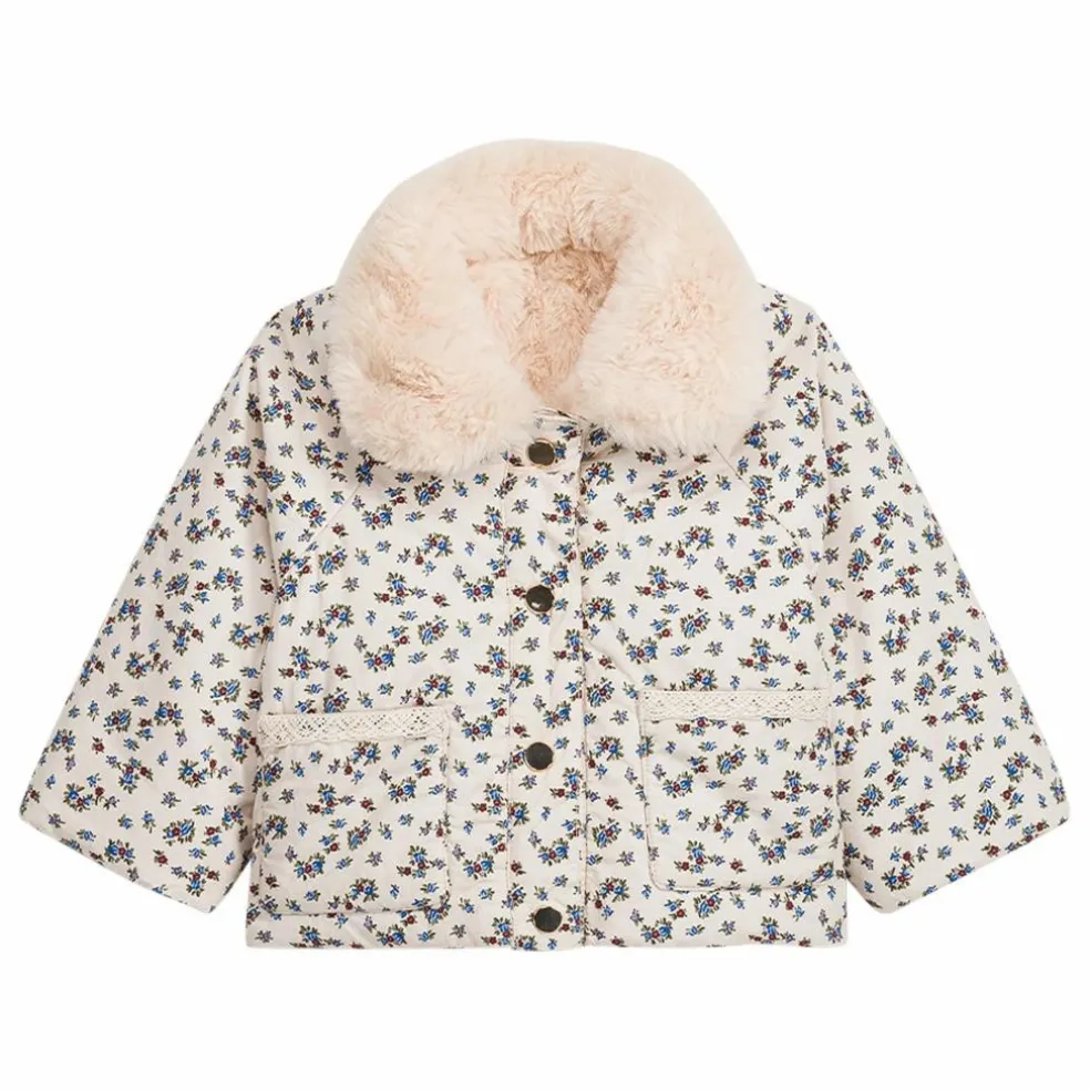 Manteau Réversible Façon Fourrure Jasmina Coton Bio | Crème