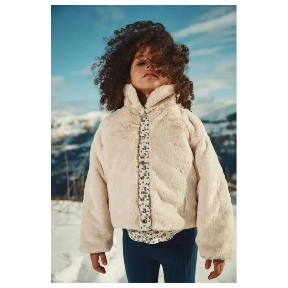 Manteau Réversible Façon Fourrure Jasmina Coton Bio | Crème