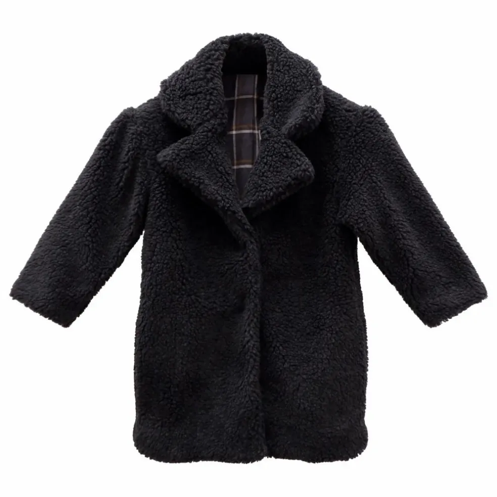 Manteau Sherpa Coton Bio Freya | Gris anthracite