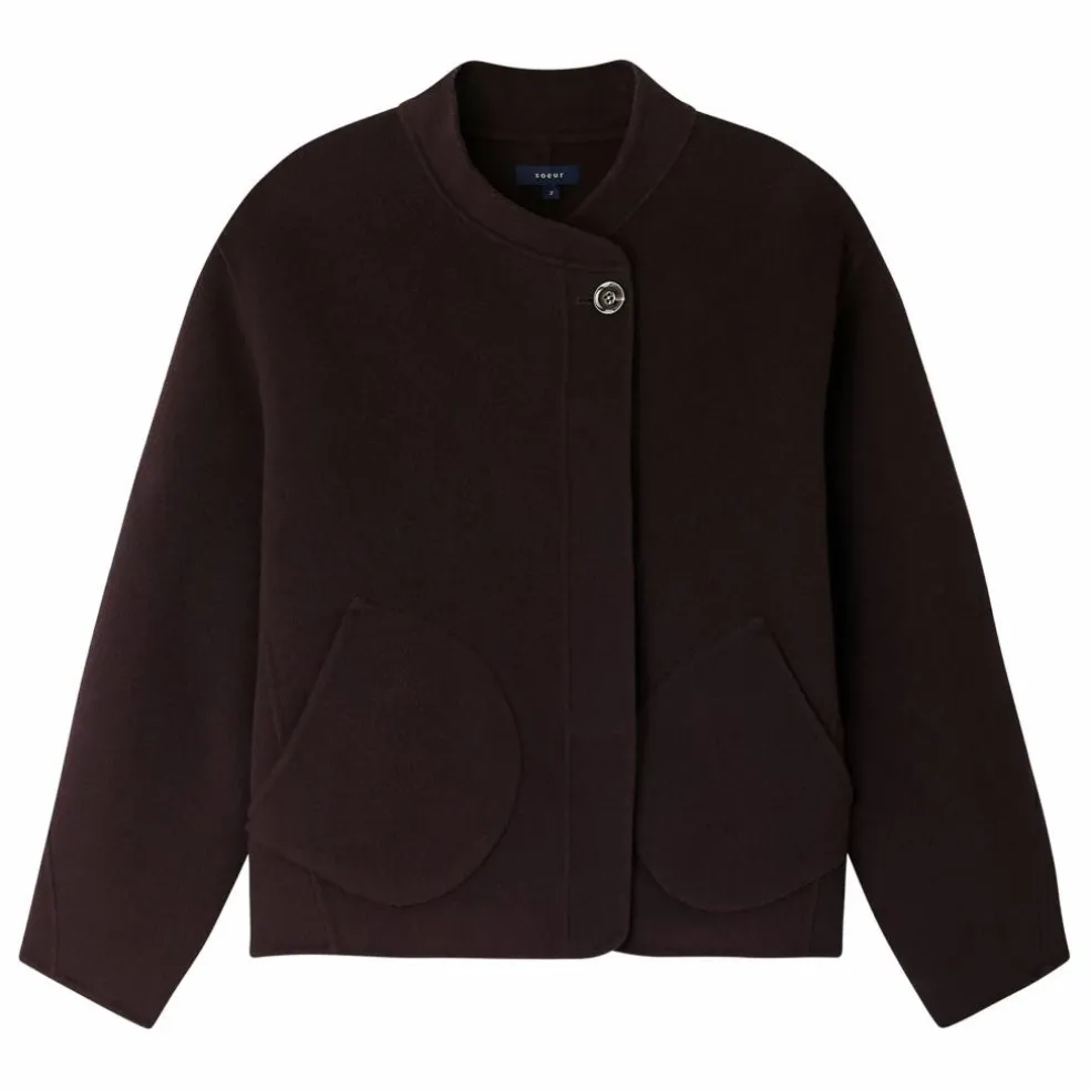 Manteau Windsor Laine | Aubergine