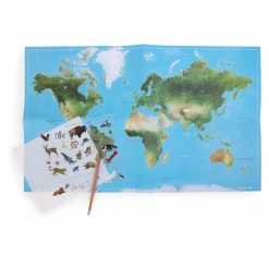 Mappemonde avec décalcomanies
