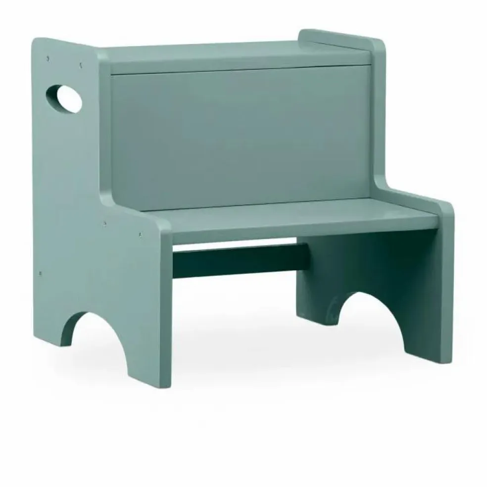 Marche-pied en bois | Vert olive