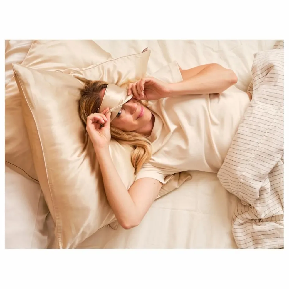 Masque sommeil en soie | Champagne