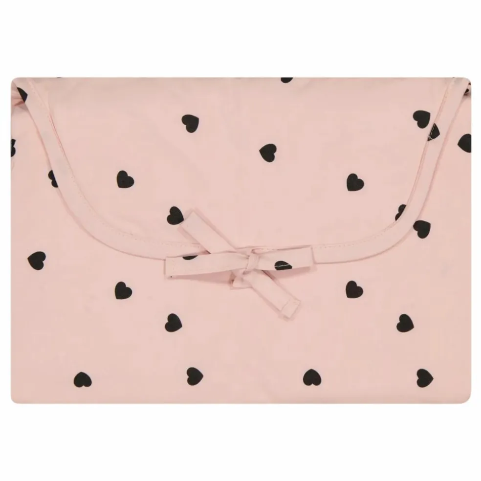 Matelas à langer Charly Coeurs noirs | Rose pâle