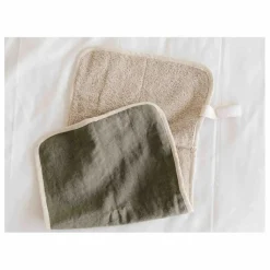 Matelas à langer de voyage en lin | Vert kaki