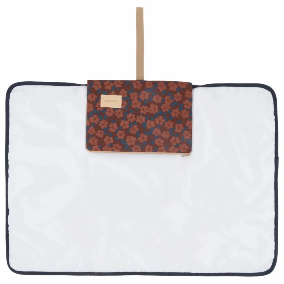 Matelas à langer de voyage Hyde Park Maroon Poppies | Brique