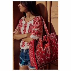 Maxi Cabas Matelassé Love | Rouge