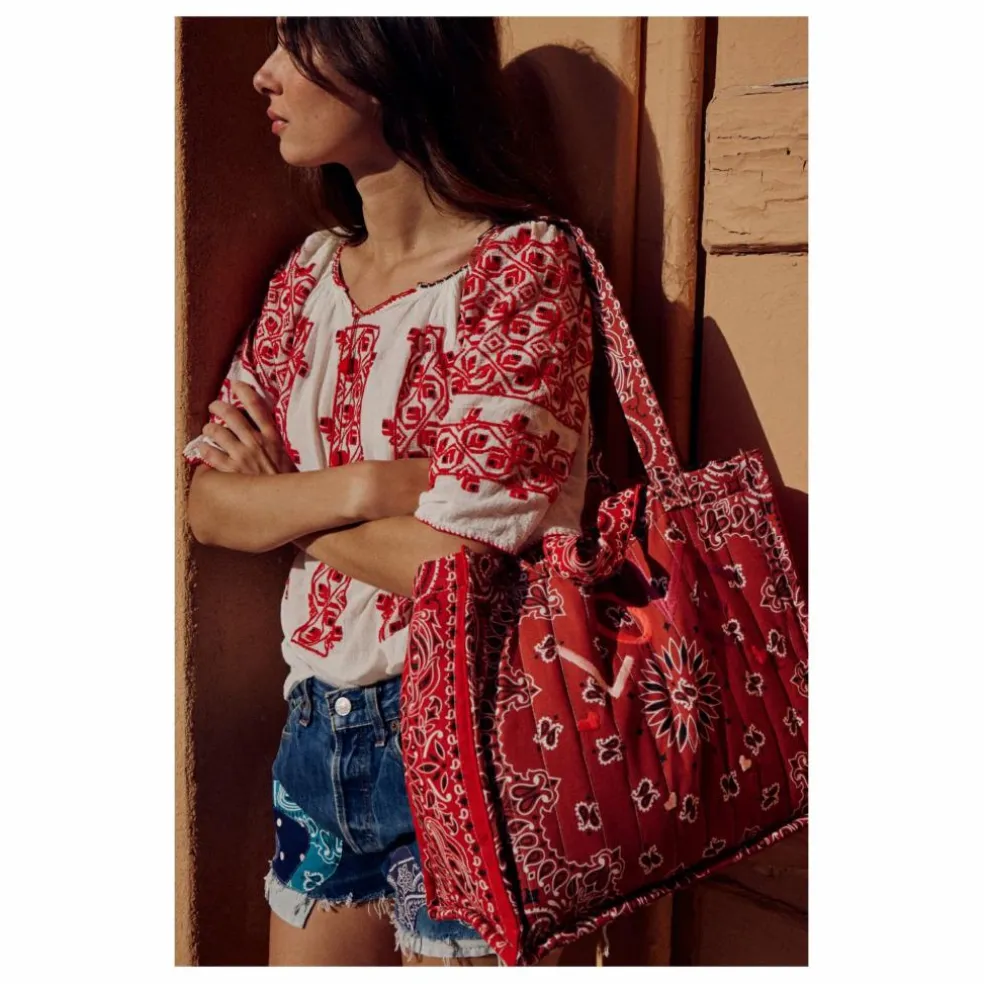 Maxi Cabas Matelassé Love | Rouge