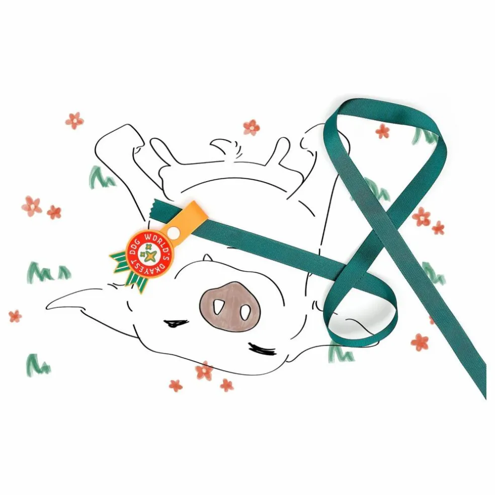Médaille World's Okayest Dog | Rouge