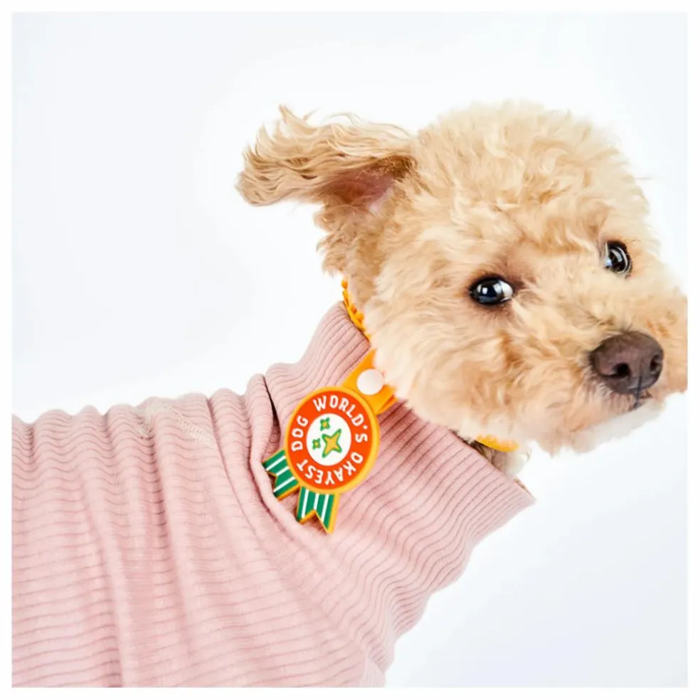 Médaille World's Okayest Dog | Rouge