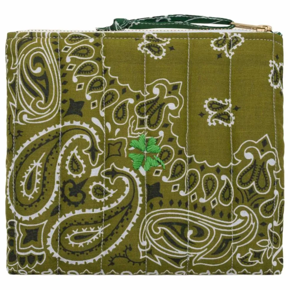 Mini Pochette Zippée Matelassée Trefle | Bronze