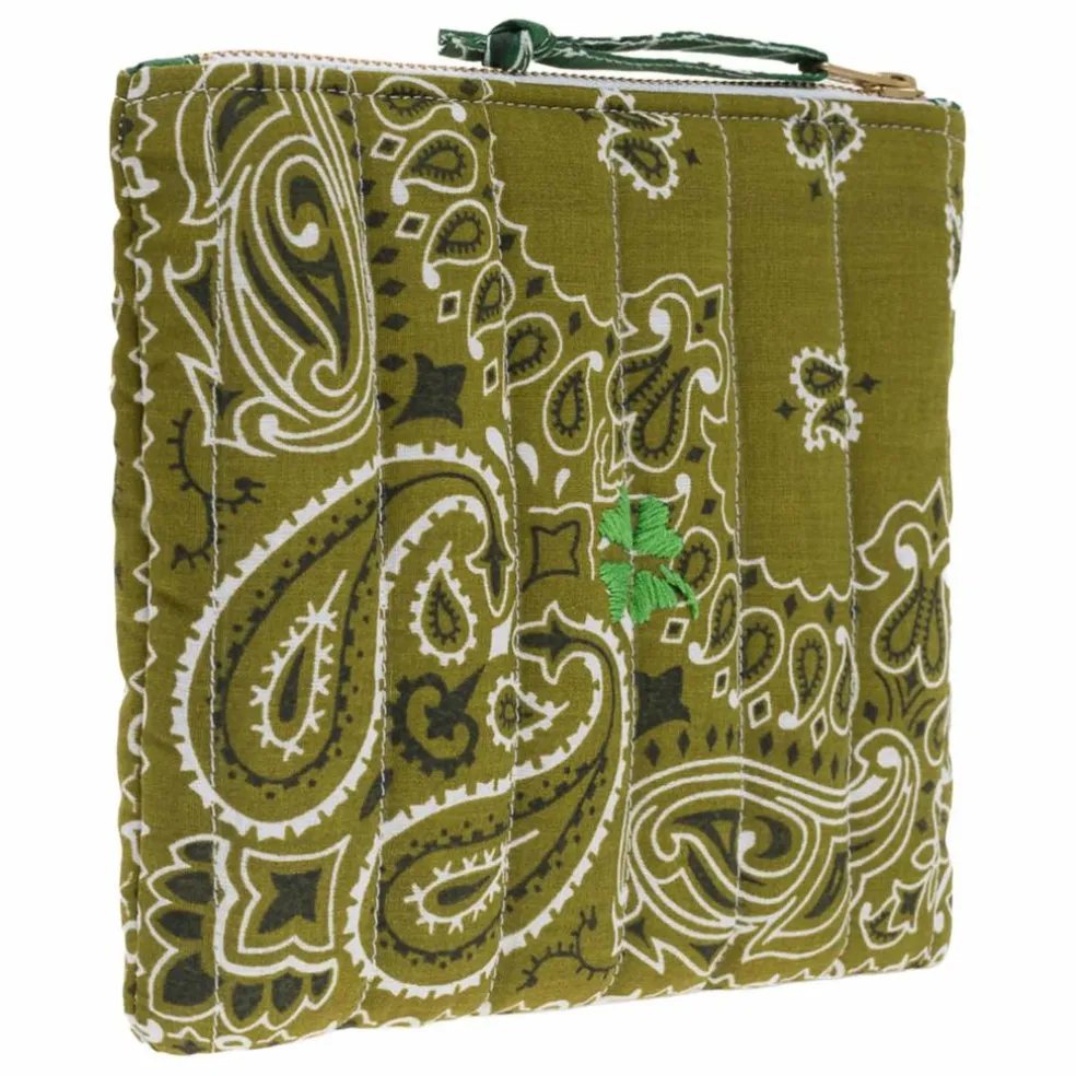 Mini Pochette Zippée Matelassée Trefle | Bronze