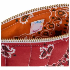 Mini Pochette Zippée Matelassée Coeur | Rouge