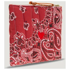 Mini Pochette Zippée Matelassée Coeur | Rouge
