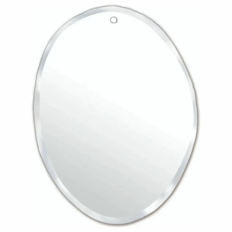 Miroir extra plat biseauté - forme aléatoire ovale 50x66 cm