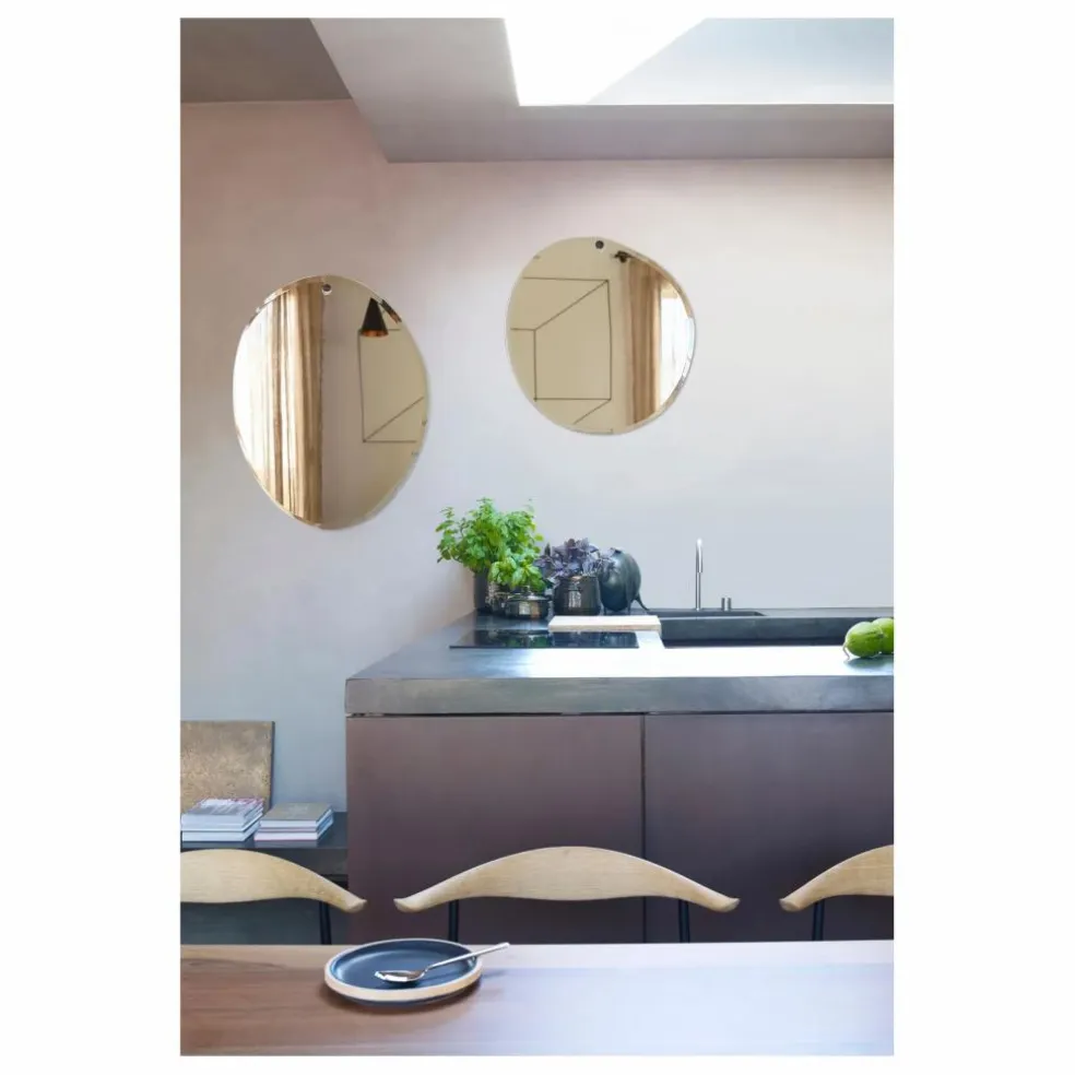 Miroir extra plat biseauté - forme aléatoire ovale 50x66 cm