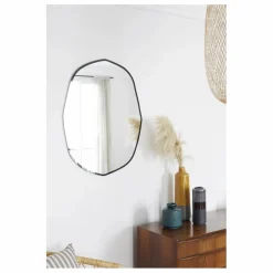 Miroir extra plat biseauté contour noir- forme aléatoire 66x85 | Noir