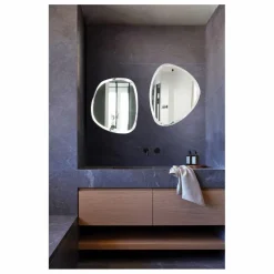 Miroir extra plat biseauté - forme aléatoire ronde 46x55 cm