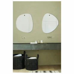 Miroir extra plat biseauté - forme aléatoire ronde 46x55 cm