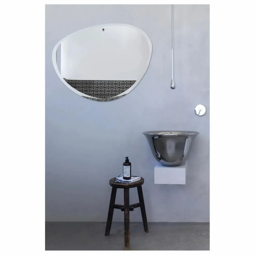 Miroir extra plat biseauté - forme aléatoire ovale 87x67 cm