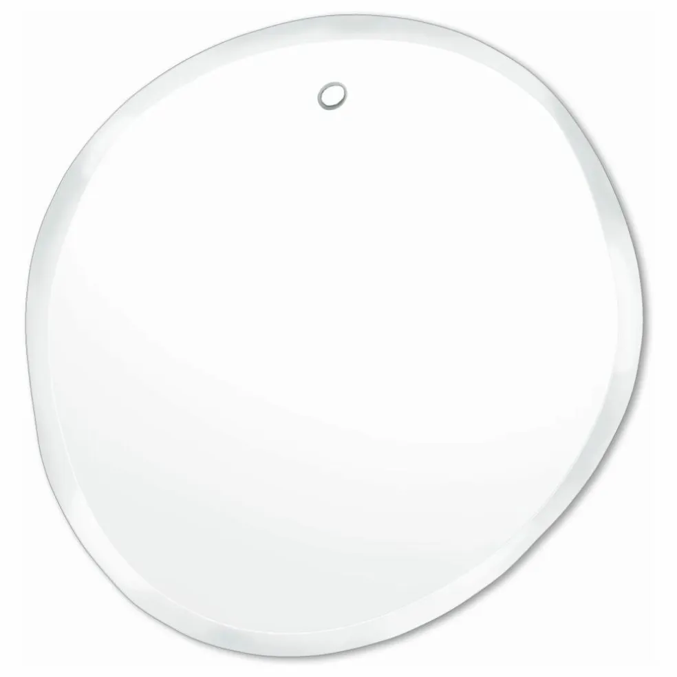 Miroir extra plat biseauté - forme aléatoire ronde 32x33 cm