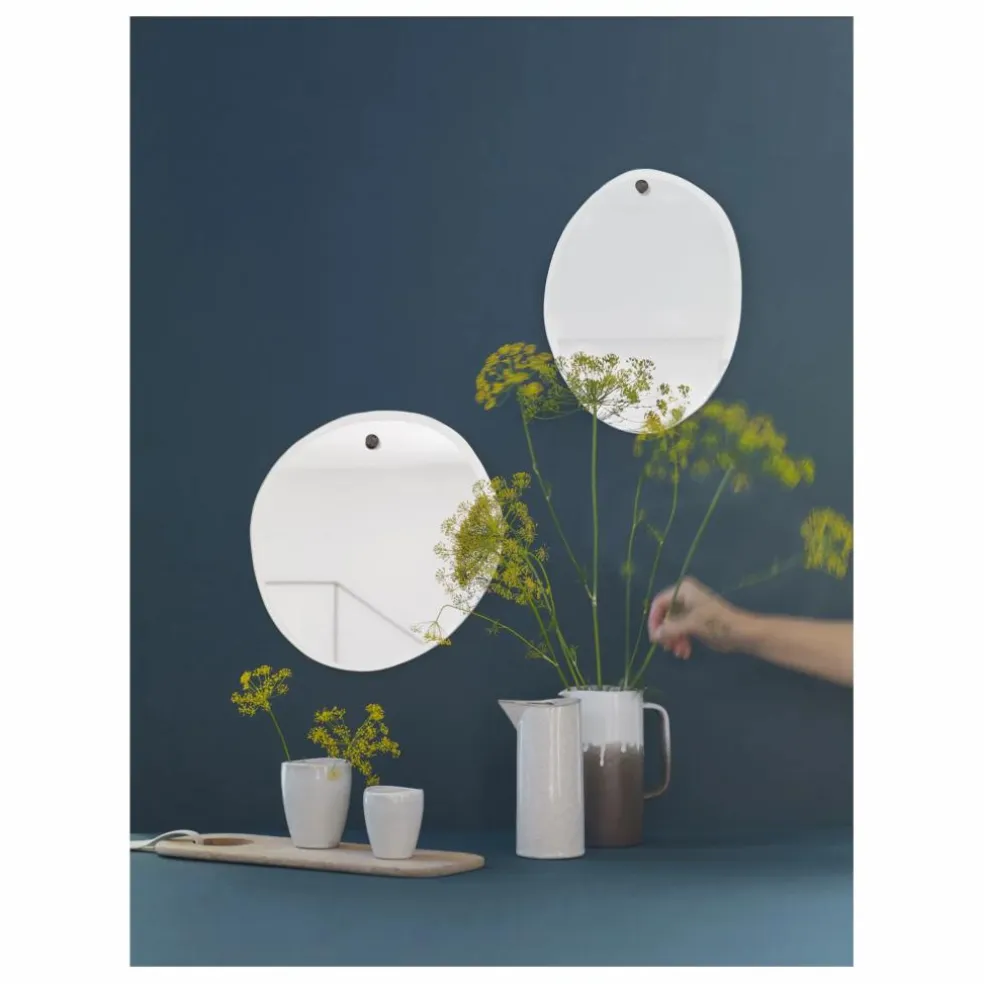 Miroir extra plat biseauté - forme aléatoire ronde 32x33 cm