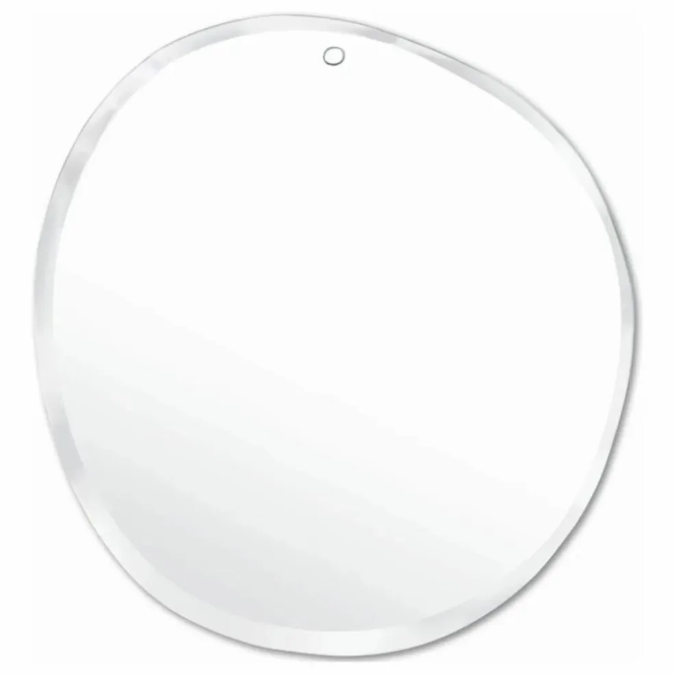 Miroir extra plat biseauté - forme aléatoire ronde 47x50 cm